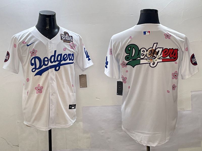 Men Los Angeles Dodgers Blank White Sakura Edition 2025 Nike MLB Jersey style 9